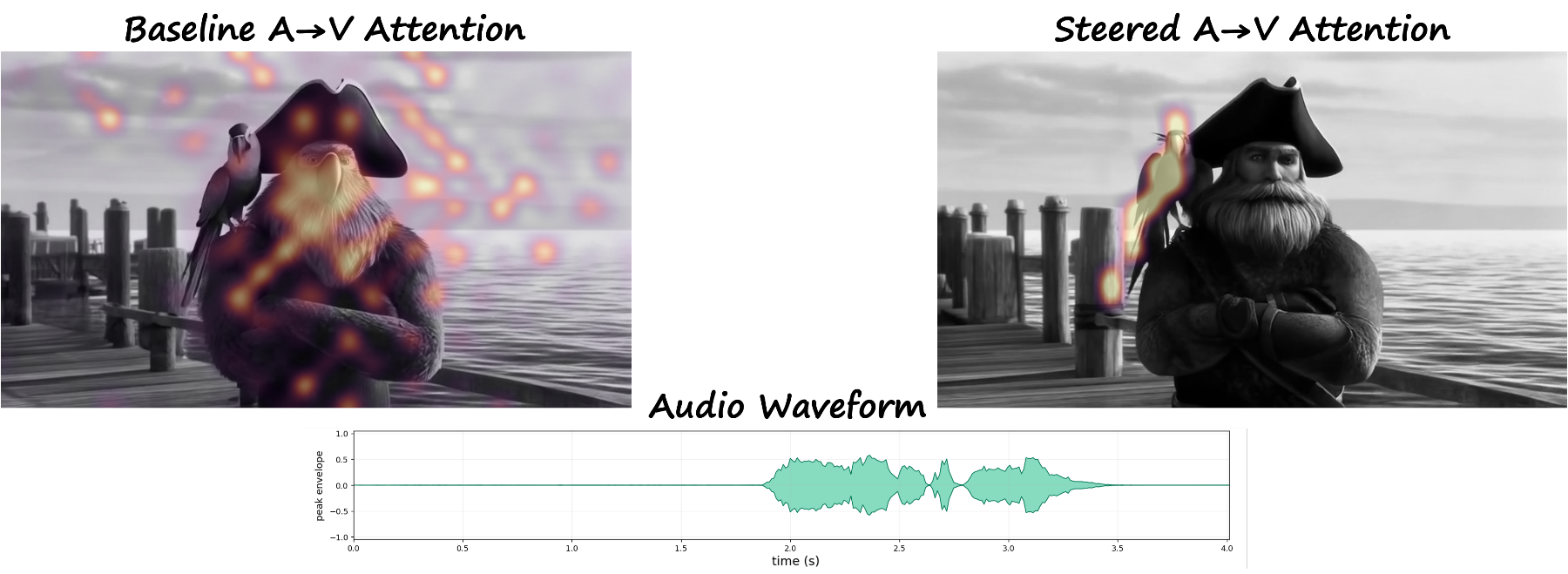 原论文 Figure 4.：Mitigating audio-to-video attention leakage.